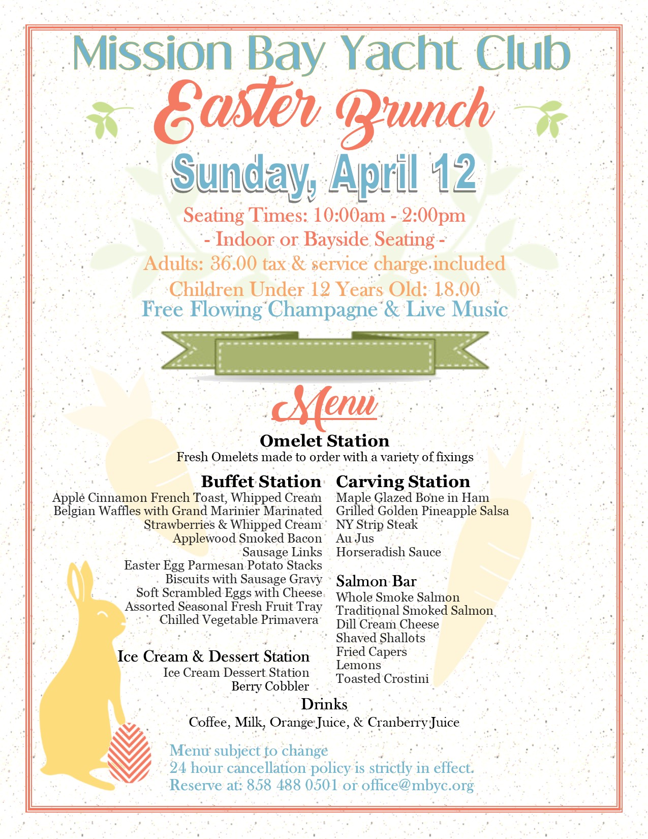 Easter Brunch Mission Bay Yacht Club